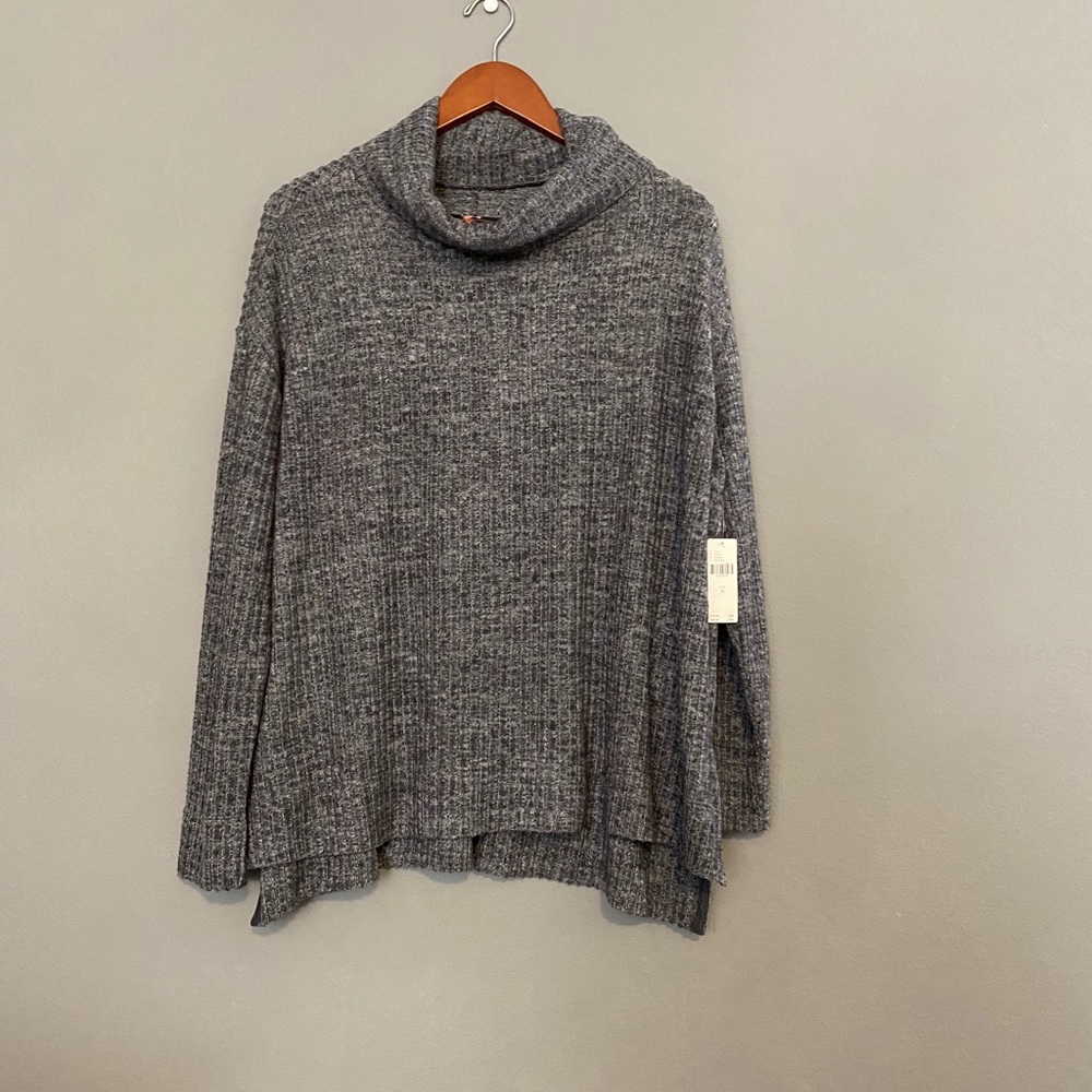 Anthro Maeve Grey Cowl Neck Sweater Top NWT